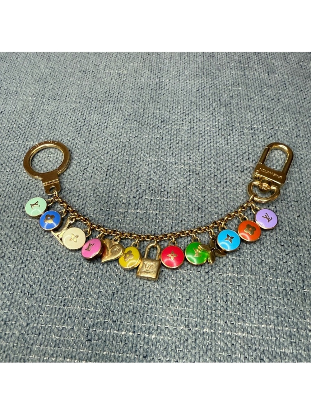 Louis Vuitton bag charm Pastilles multicolor keychain